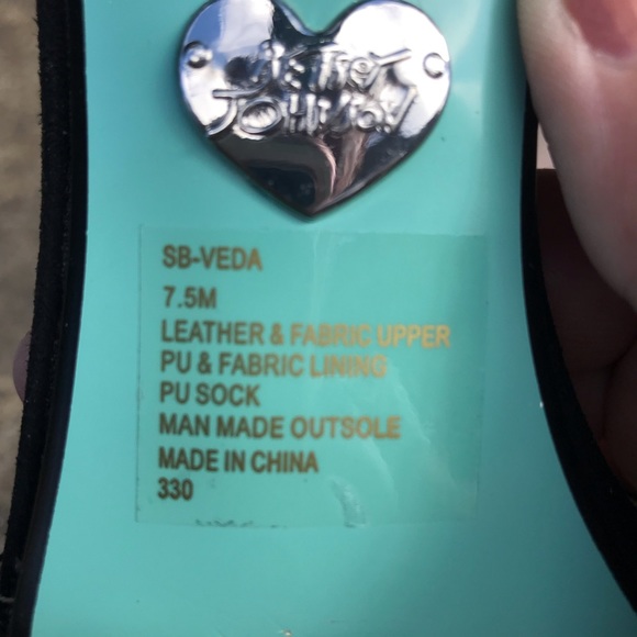 Betsey Johnson VEDA Black Embellished 3.5 inch Blue Sole Heels | Size 7.5 - Picture 7 of 14